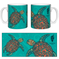 Mug blanc Tortue Couleurs Graphic Zoo Corsica Blanc Taille unique