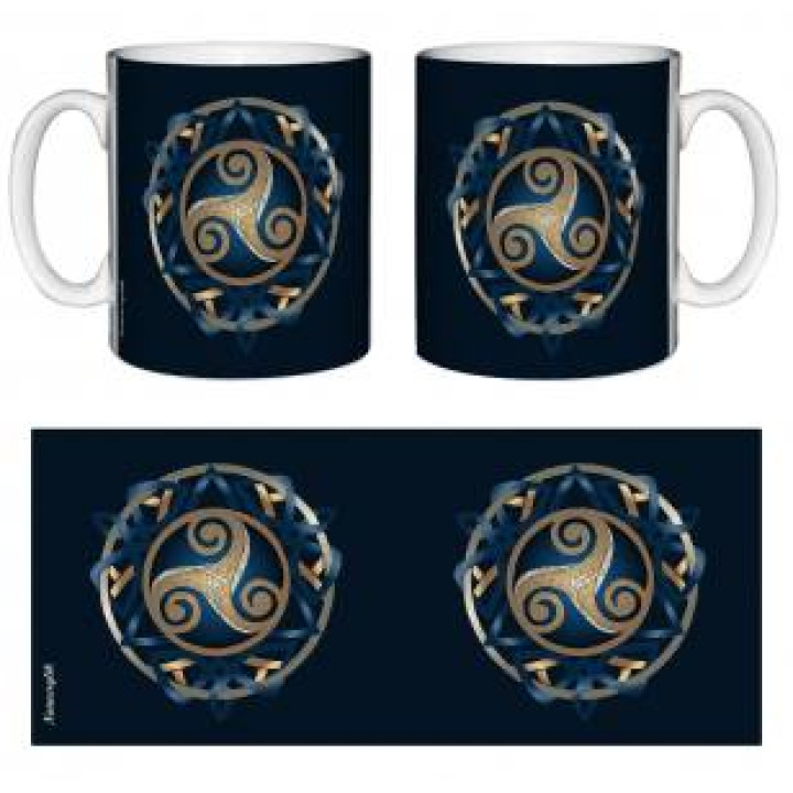 Mug blanc Triskel dans un Cercle Blanc Taille unique