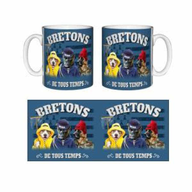 Mug blanc Trois Chiens "Bretons de Tous Temps" Blanc Taille unique
