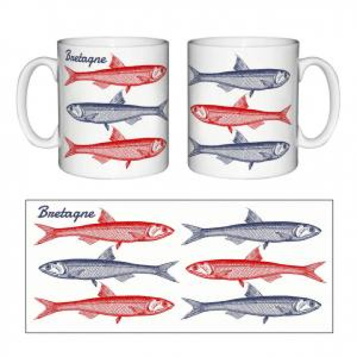 Mug blanc Trois Sardines Bretagne Blanc Taille unique