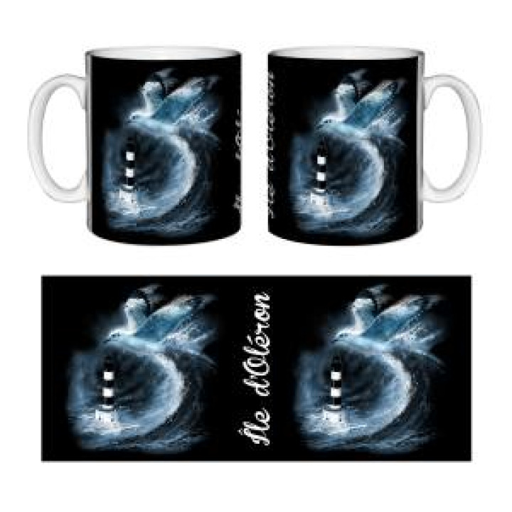 Mug blanc Vague Mouette Phare de Chassiron Île dOléron Blanc Taille unique