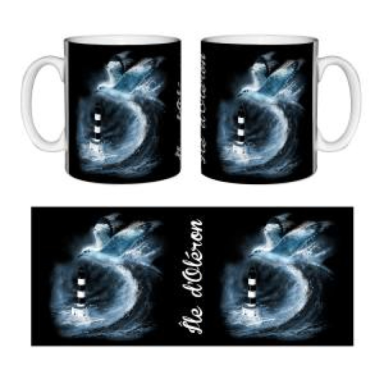 Mug blanc Vague Mouette Phare de Chassiron Île d’Oléron Blanc Taille unique