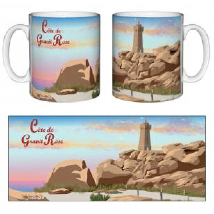Mug blanc Version C&ocirc;te de Granit Rose (Version Bleu) Blanc Taille unique