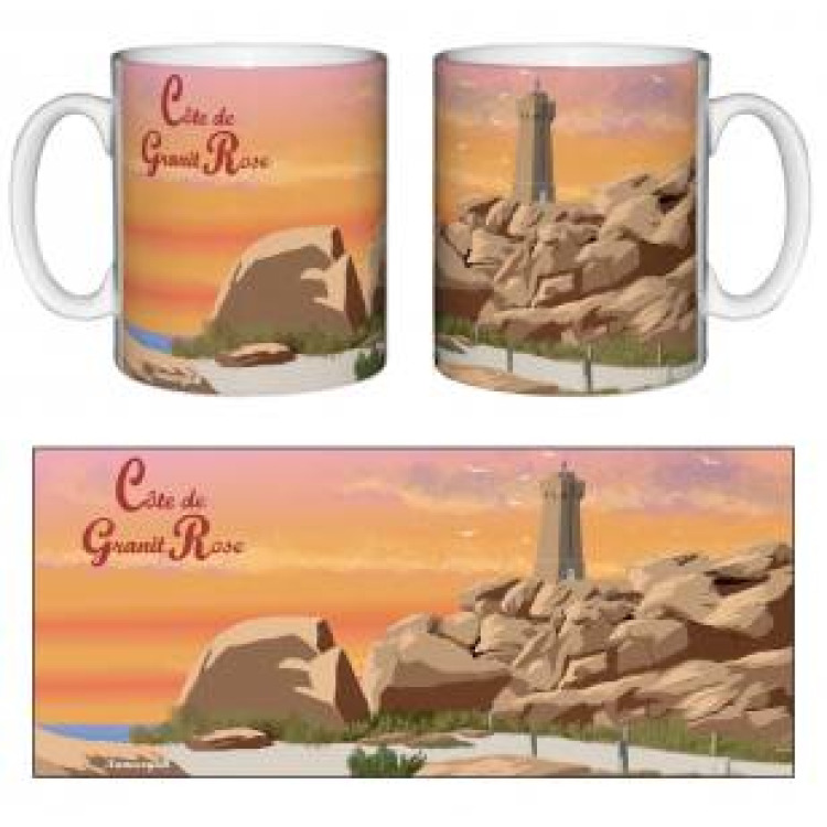 Mug blanc Version C&ocirc;te de Granit Rose (Version Rose) Blanc Taille unique