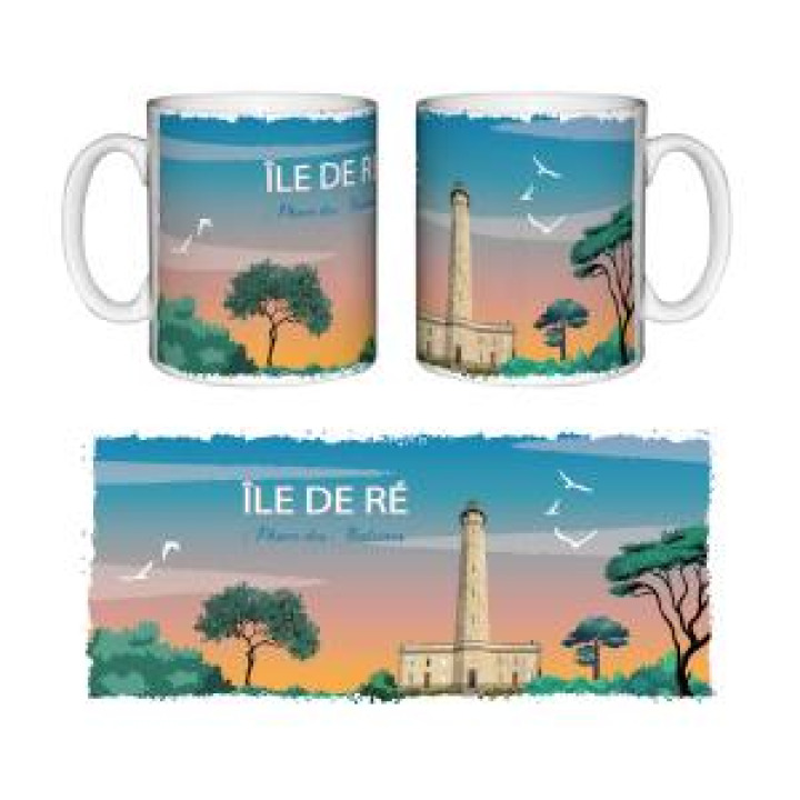 Mug blanc Vintage Phare des Baleines Île de Ré Blanc Taille unique