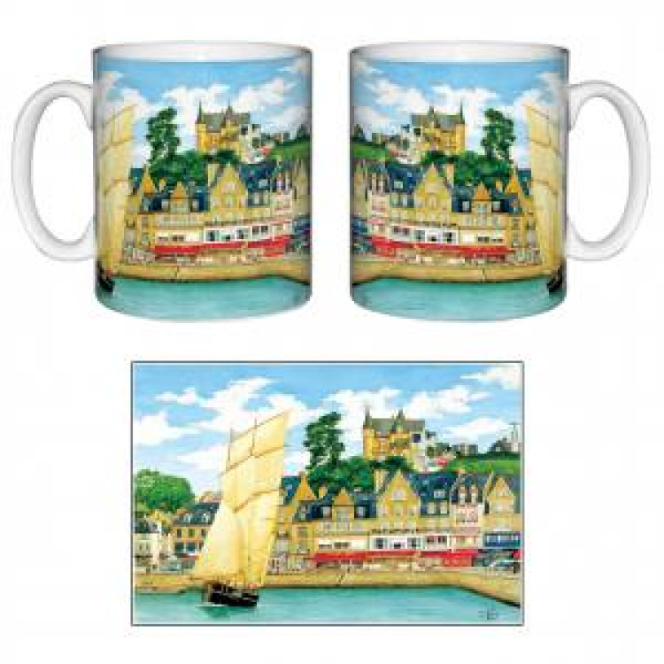 Mug blanc Vue Bateau + Port Blanc Taille unique