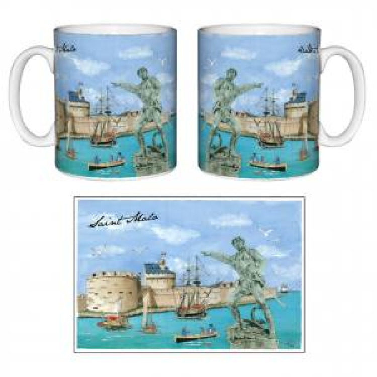 Mug blanc Vue de Saint Malo Blanc Taille unique
