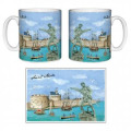 Mug blanc Vue de Saint Malo Blanc Taille unique