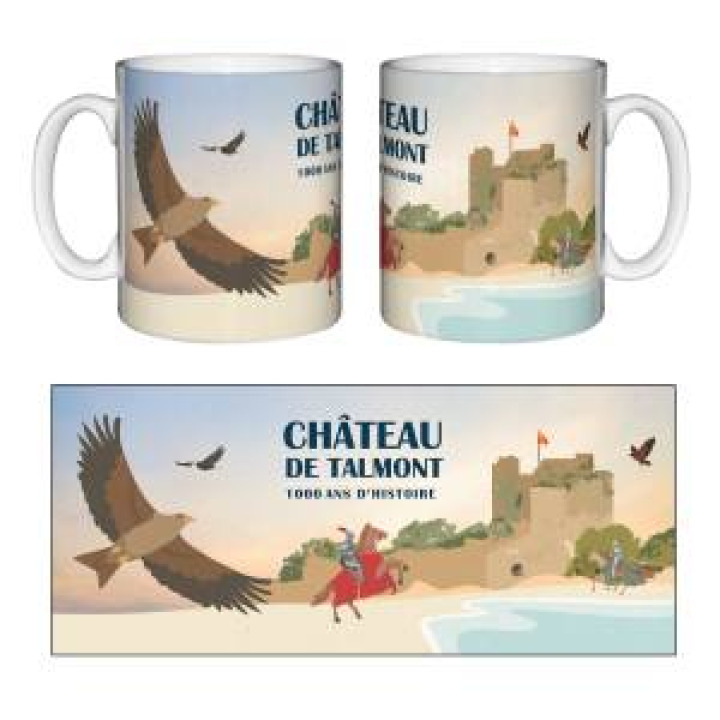 Mug blanc Vue du Château Chevalier Aigle Château de Talmont Blanc Taille unique