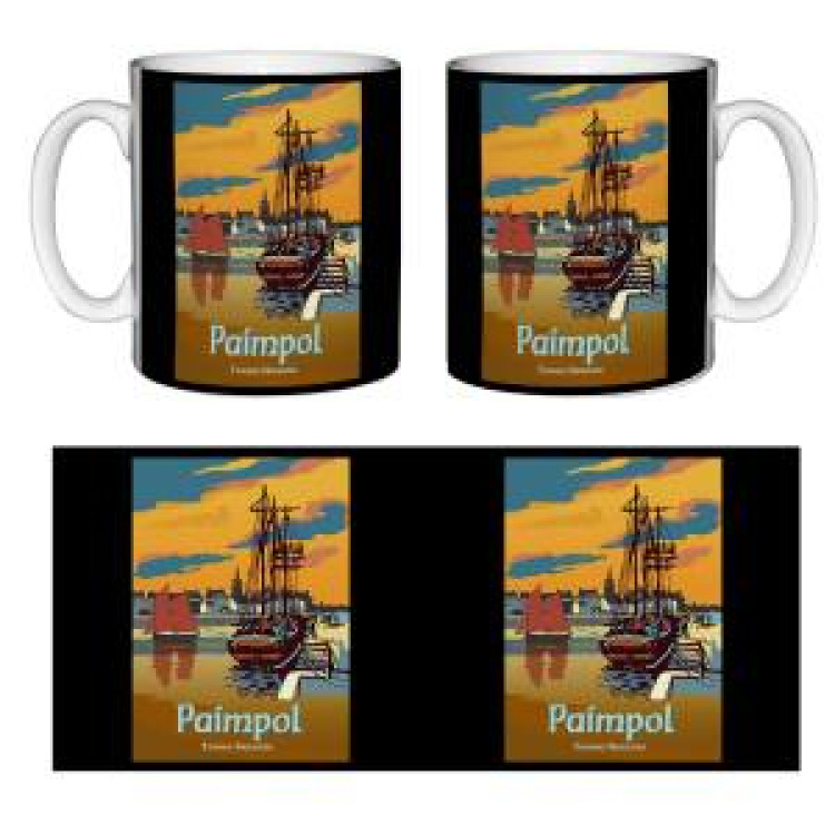 Mug blanc Vue du Port + Voilier Paimpol Terre Neuvas Blanc Taille unique