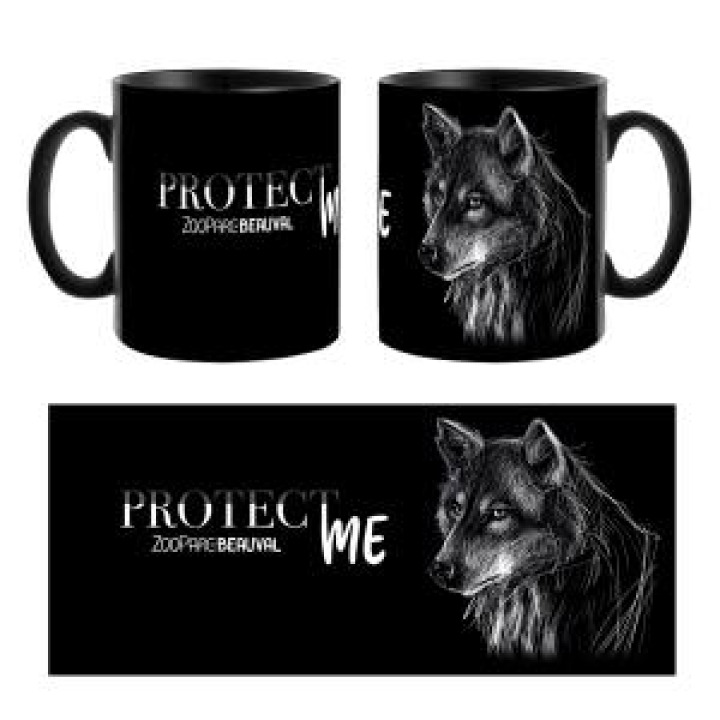 Mug noir Loup Protect Me Zoo de Beauval Noir Taille unique