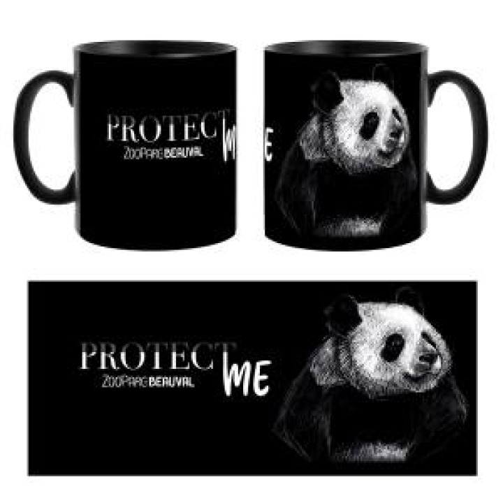 Mug noir Panda Protect Me Zoo de Beauval Noir Taille unique
