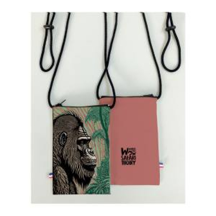 Pochette téléphone allover Gorille Linocut Zoo de Thoiry Blanc Taille unique