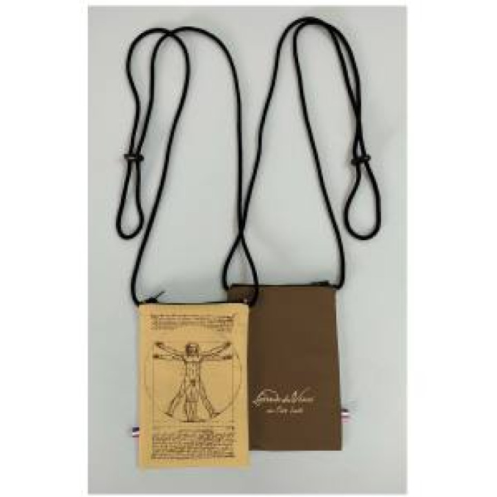 Pochette téléphone allover Homme de Vitruve New Version Ochre Clos Lucé Blanc Taille unique