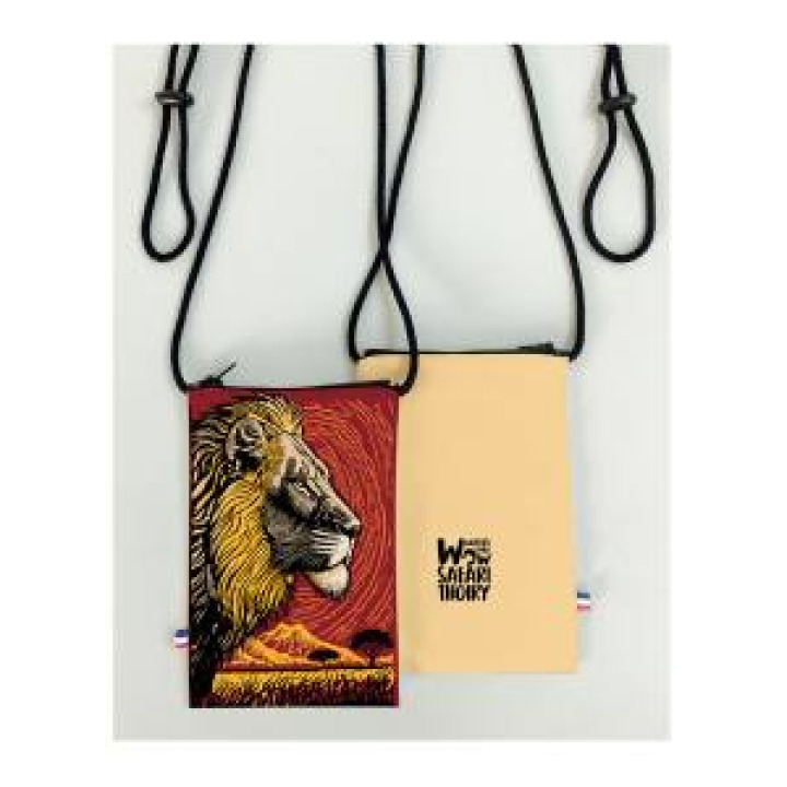 Pochette téléphone allover Lion Linocut Zoo de Thoiry Blanc Taille unique