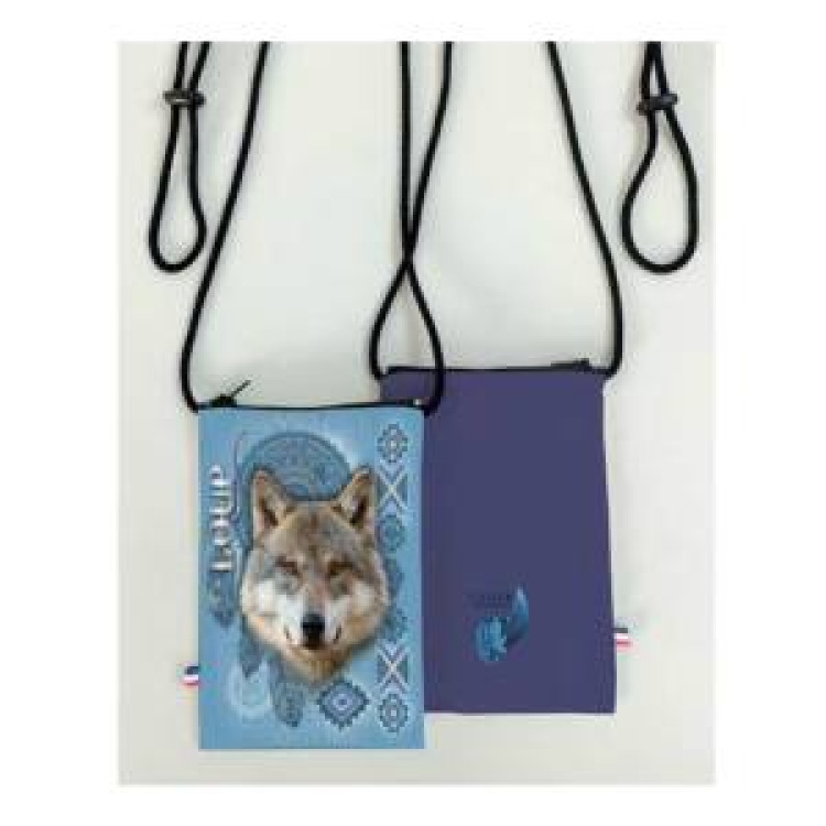 Pochette t&eacute;l&eacute;phone all-over Loup Intemporel Cerza Blanc Taille unique