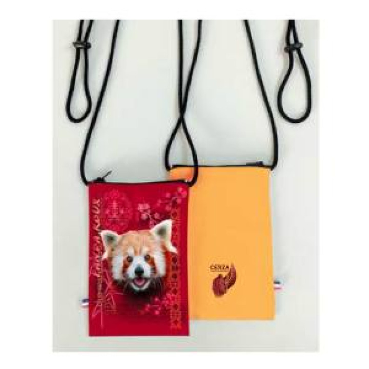 Pochette téléphone allover Panda Roux Intemporel Cerza Blanc Taille unique