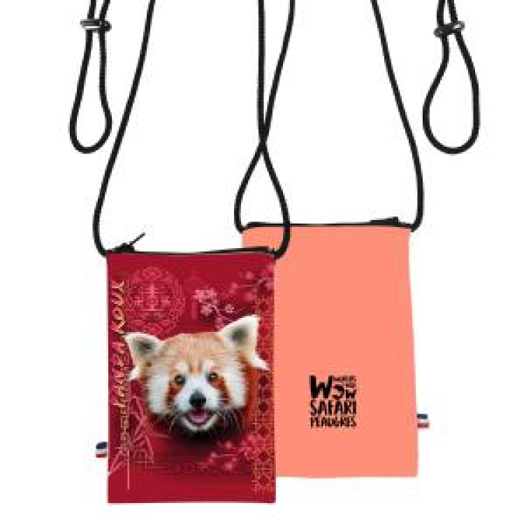 Pochette t&eacute;l&eacute;phone all-over Pochette de Telhpone Panda Roux Intemporel Safari de Peaugres Blanc Taille unique