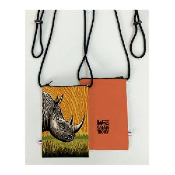Pochette téléphone allover Rhino Linocut Zoo de Thoiry Blanc Taille unique