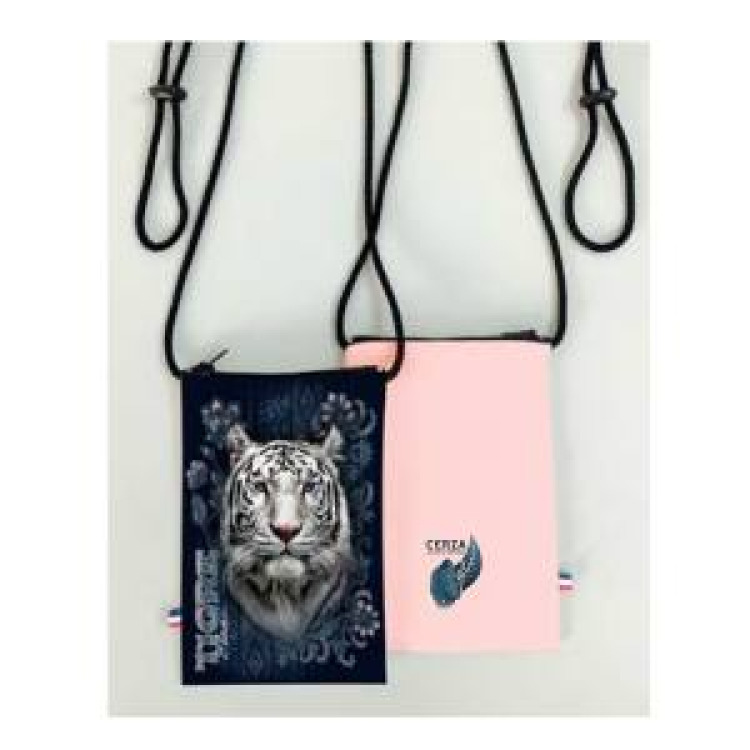 Pochette t&eacute;l&eacute;phone all-over Tigre Blanc Intemporel Cerza Blanc Taille unique