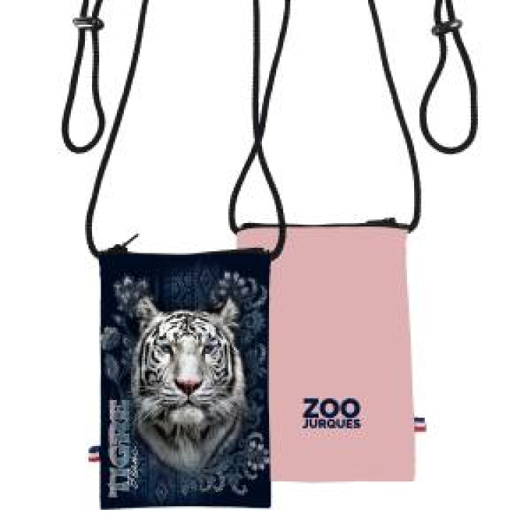 Pochette t&eacute;l&eacute;phone all-over Tigre Blanc Intemporel Zoo de Jurques Blanc Taille unique