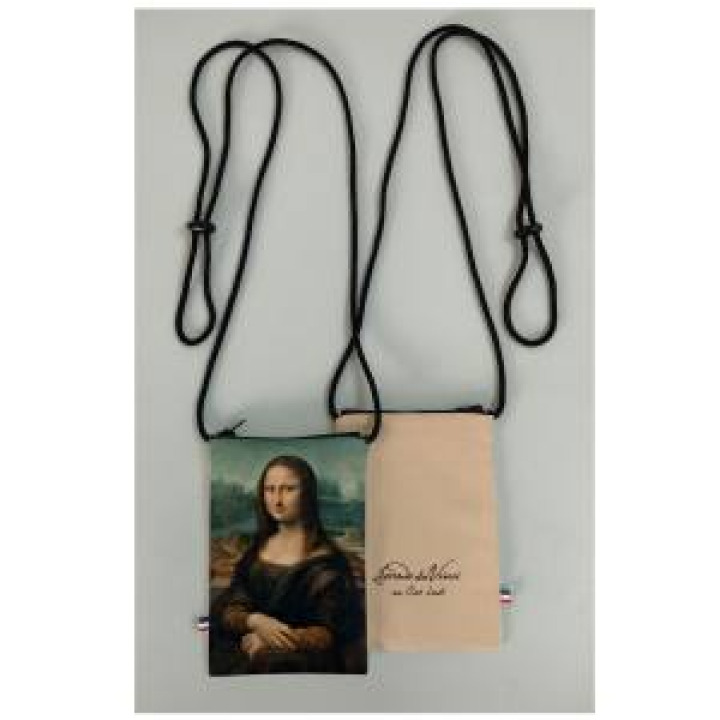Pochette téléphone allover Visage Joconde Clos Lucé Blanc Taille unique