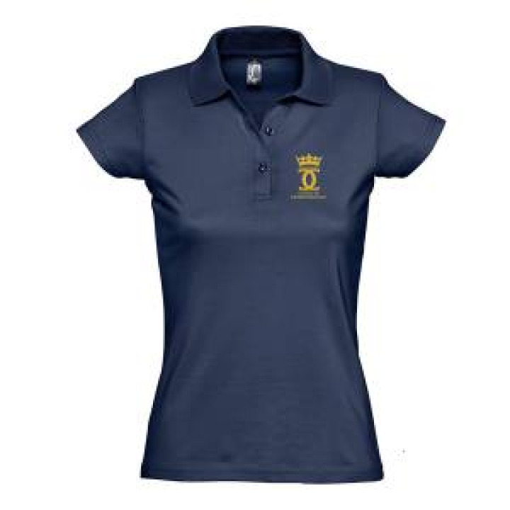 Polo homme E1309 Ref 33978 Cc Couronne Château de Chenonceau En Argent sur Polo Noir en Or sur Po