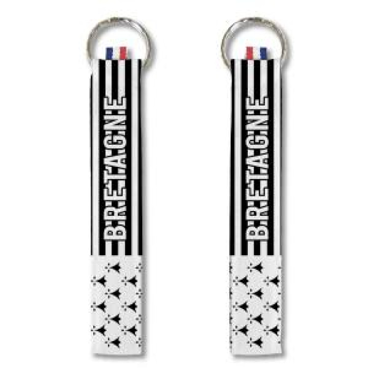 Porte-cl&eacute;s all-over Drapeau Bretagne Blanc Taille unique