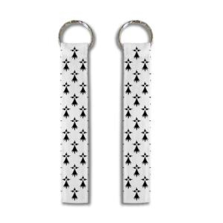 Porte-cl&eacute;s all-over Hermine Blanc Taille unique