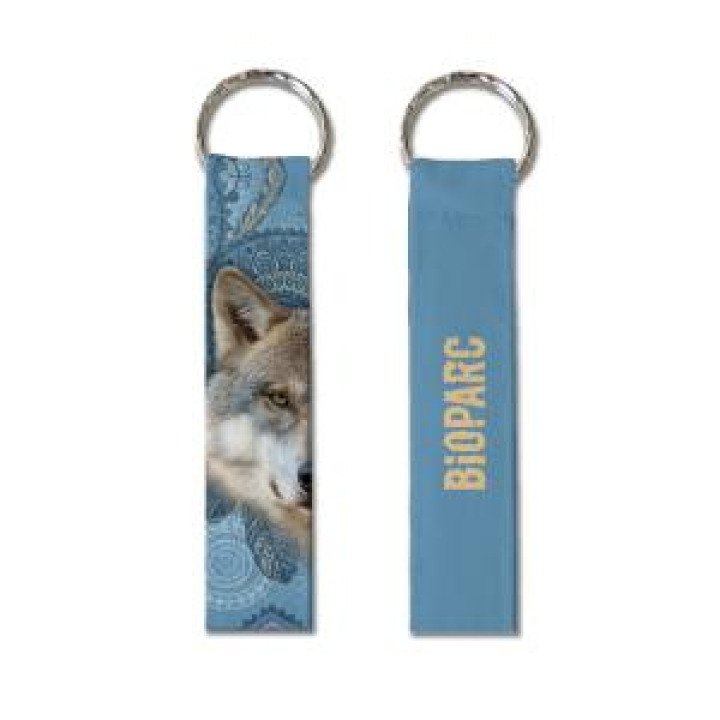 Porteclés allover Loup Intemporel Bleu Beige Bioparc Blanc Taille unique