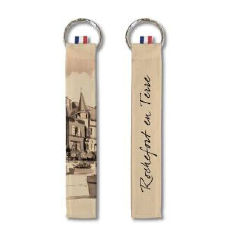 Porte-cl&eacute;s all-over Rochefort en Terre Blanc Taille unique