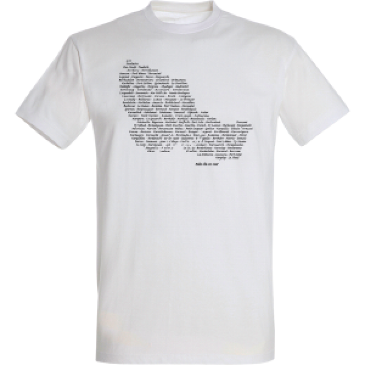 S10150  Carte Belle Île en Mer Impression Marine sur Tshirt Blanc et Blanc sur Tshirt Marine Royal et Noir