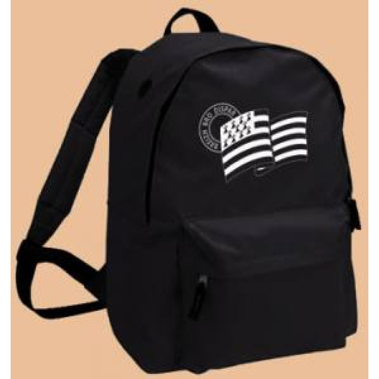 Sac &agrave; dos Broderie Drapeau Breton Noir Taille unique
