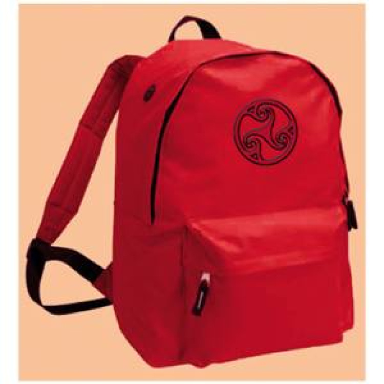 Sac &agrave; dos Broderie Triskell Rouge Taille unique