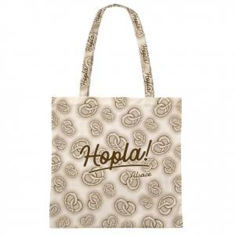 Sac Hopla Semi Bretzel Fond Gris Alsace Blanc Taille unique