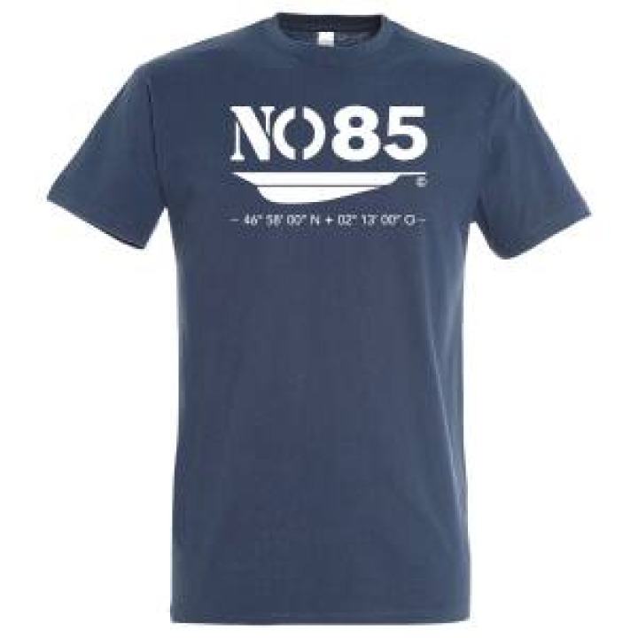Sérigraphie No 85 Bateau  Coordonnées GPS Denim S
