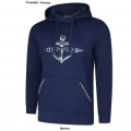 Sweatshirt &agrave; capuche Ancre Bzh + transfert Poches Terre de Marin French Marine S