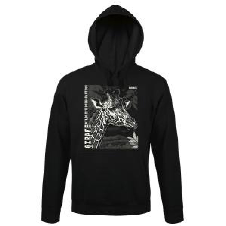 Sweatshirt à capuche bio Girafe Gamme Black Bioparc Black S