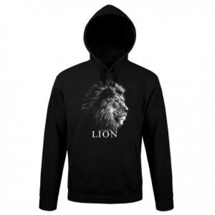 Sweatshirt à capuche bio Lion Gamme Black Black S