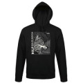 Sweatshirt à capuche bio Loup Linocut Gamme Black Bioparc Black S