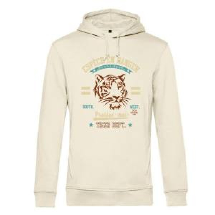 Sweatshirt à capuche bio Tête de Tigre Espèce en Danger Zoo Boissière du Dore Off White XXL