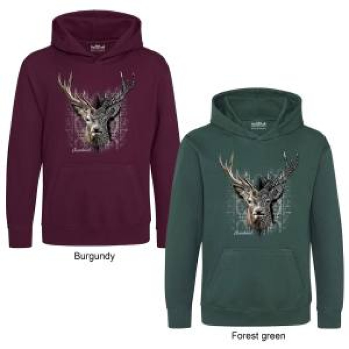 Sweatshirt à capuche Cerf Native Tribes Chambord  transfert Col Chambord Burgundy S