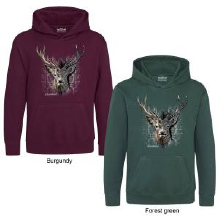 Sweatshirt à capuche Cerf Native Tribes Chambord + transfert Col Chambord Burgundy S
