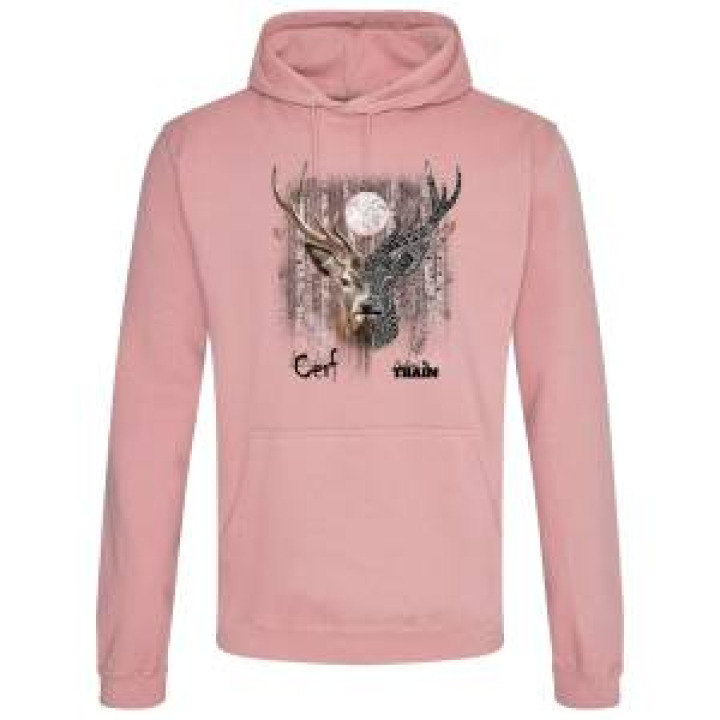 Sweatshirt à capuche Cerf Native Tribes Lune Safari Train Dusty Pink M