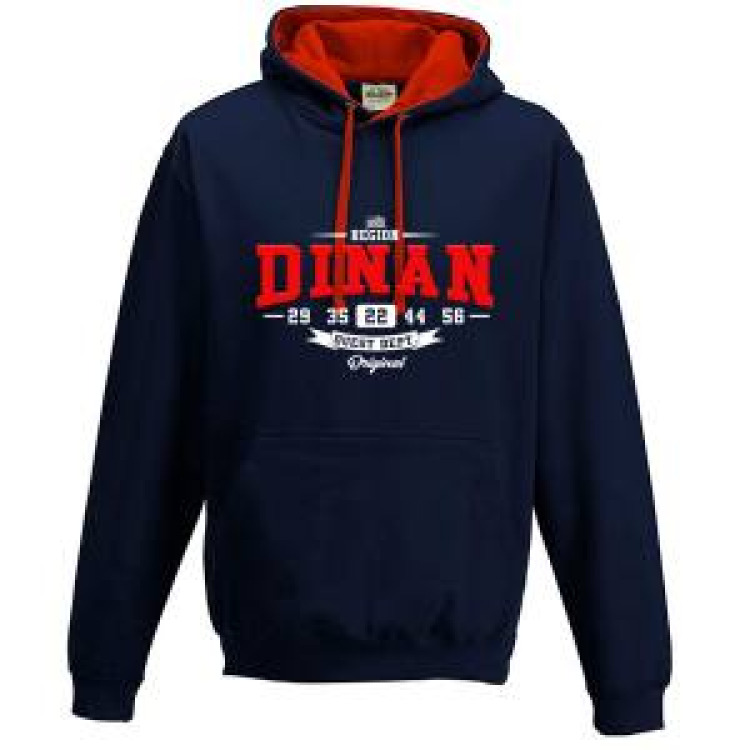 Sweatshirt &agrave; capuche contrast&eacute;e R&eacute;gion Ouest Dept C&ocirc;te d&rsquo;Armor + Tranferts Brick Dinan FRENCH NAVY/Fire Red XS