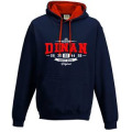 Sweatshirt &agrave; capuche contrast&eacute;e R&eacute;gion Ouest Dept C&ocirc;te d&rsquo;Armor + Tranferts Brick Dinan FRENCH NAVY/Fire Red XS