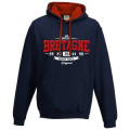 Sweatshirt &agrave; capuche contrast&eacute;e R&eacute;gion Ouest Dept Ille et Vilaine + Tranferts Brick Bretagne New french navy/fire red XS