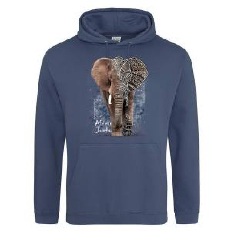 Sweatshirt &agrave; capuche &Eacute;l&eacute;phant Natives Tribes Airforce Blue L