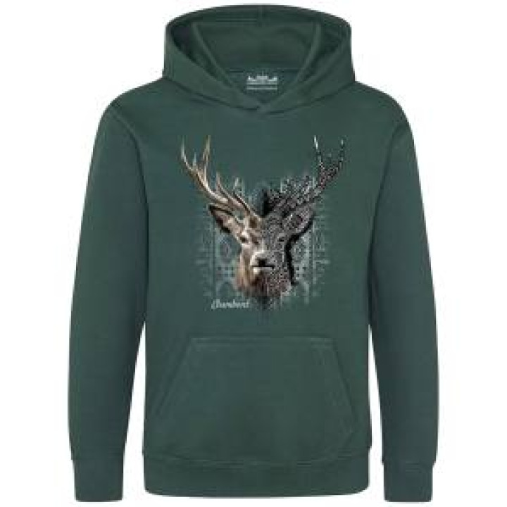 Sweatshirt à capuche enfant Cerf Native Tribes Chambord  transfert Col Chambord Forest Green 56 ans