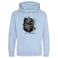 Sweatshirt &agrave; capuche enfant Gorille Native Tribes Zoo de Thoiry + transfert Col Zoo de Thoiry Sky Blue 3/4 ans